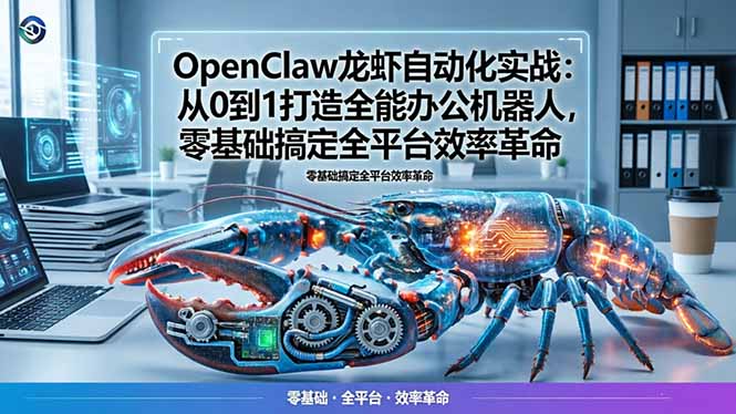 OpenClaw龙虾自动化实战：从0到1打造全能办公机器人，零基础搞定全平台效率革命-瀚洪创业网