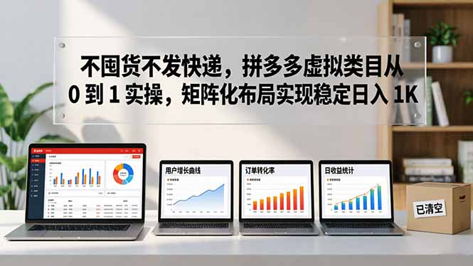 不囤货不发快递，拼多多虚拟类目从 0 到 1 实操，矩阵化布局实现稳定日入 1K-瀚洪创业网