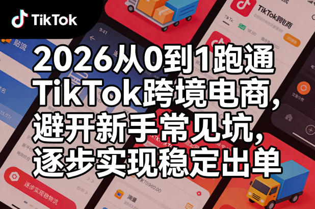 2026从0到1跑通TikTok跨境电商，避开新手常见坑，逐步实现稳定出单(更新0414)-瀚洪创业网