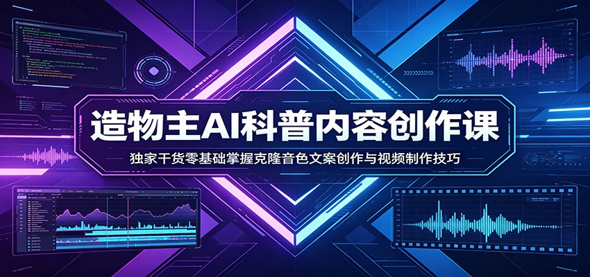 AI科普内容创作课：独家干货零基础掌握克隆音色文案创作与视频制作技巧-瀚洪创业网