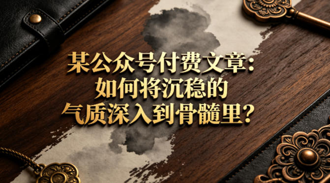 某公众号付费文章：如何将沉稳的气质深入到骨髓里？-瀚洪创业网