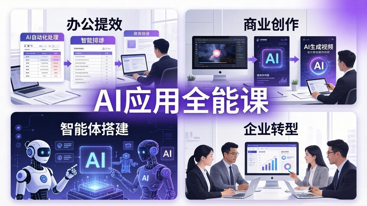 AIGC 应用师全能课-更新：办公提效、商业创作、智能体搭建、企业转型，一站式学会AI应用-瀚洪创业网