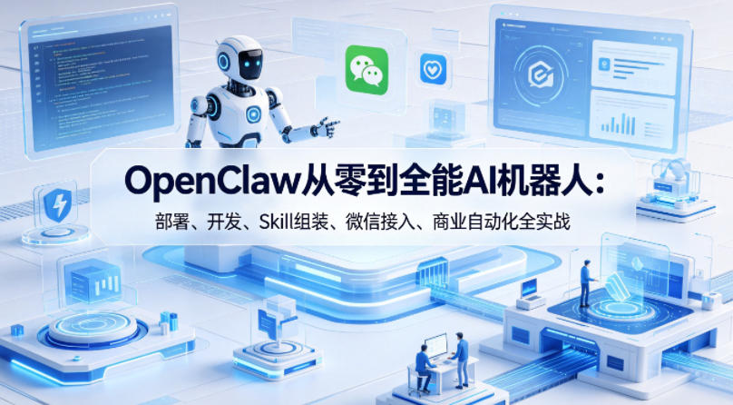 OpenClaw从零到全能AI机器人：部署、开发、Skill组装、微信接入、商业自动化全实战-瀚洪创业网