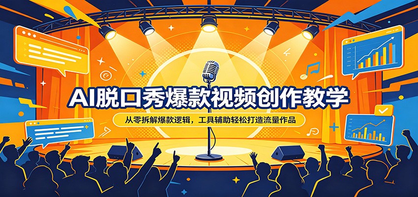 AI脱口秀爆款视频创作教学：从零拆解爆款逻辑，工具辅助轻松打造流量作品-瀚洪创业网