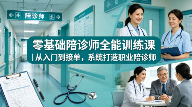 零基础陪诊师全能训练课｜从入门到接单，系统打造职业陪诊师-瀚洪创业网