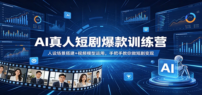 AI真人短剧爆款训练营：人设场景搭建+视频模型运用，手把手教你做短剧变现-瀚洪创业网