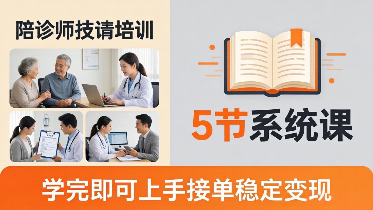 想做陪诊师不知从何下手？5节系统课教你掌握核心技能，学完即可上手接单稳定变现-瀚洪创业网