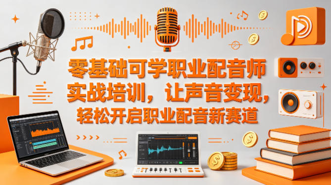 零基础可学职业配音师实战培训，让声音变现，轻松开启职业配音新赛道-瀚洪创业网