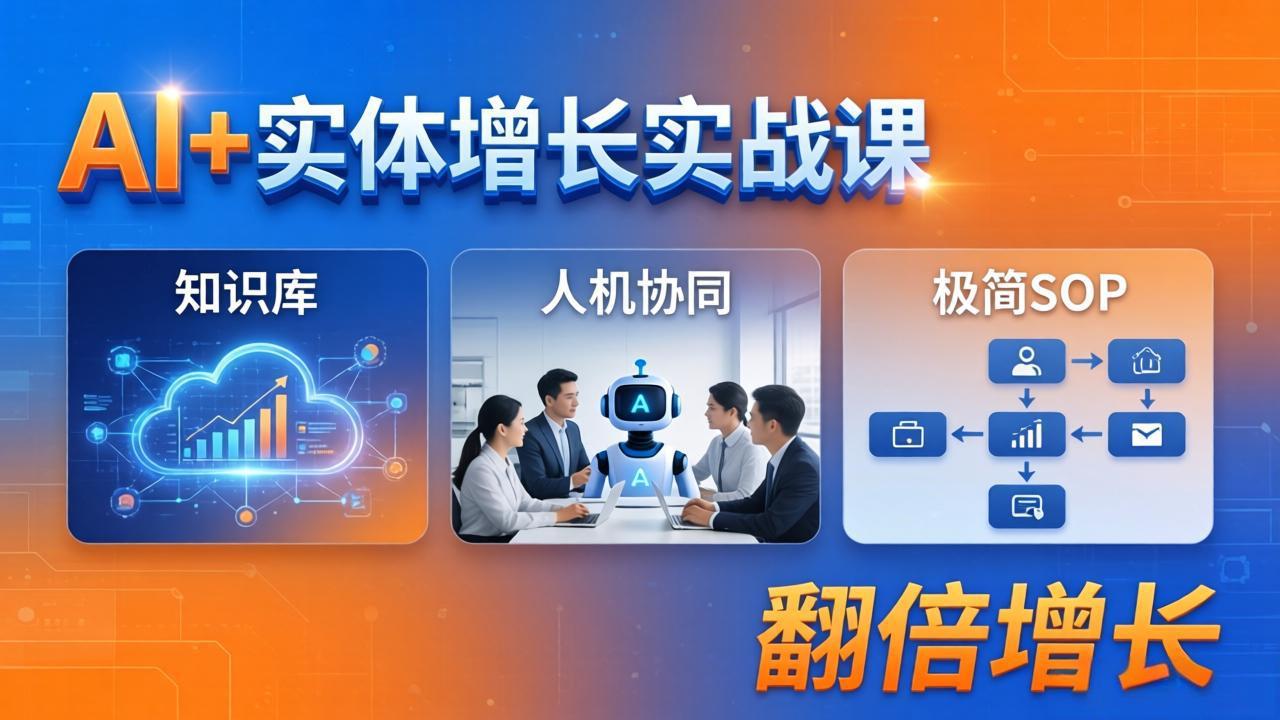 AI+实体增长实战课：知识库+人机协同+极简SOP，助力实体业务翻倍增长-瀚洪创业网