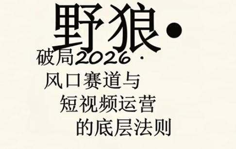 野狼团队·多平台实操运营课，覆盖AI口播、服装、好物、漫剪等热门玩法(更新4月)-瀚洪创业网