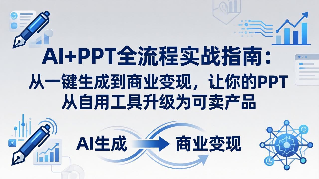 AI+PPT全流程实战指南-更新4月21：从一键生成到商业变现，让你的PPT从自用工具升级为可卖产品-瀚洪创业网