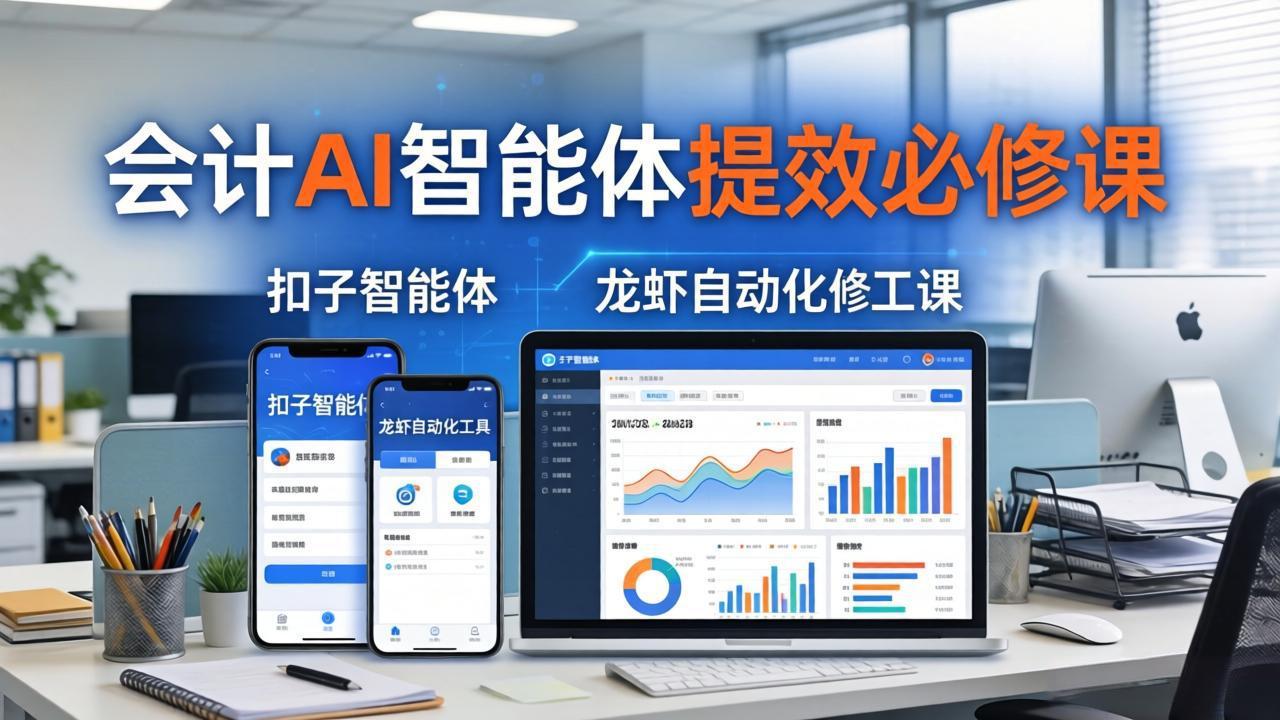 财务会计AI智能体提效必修课：扣子智能体+龙虾自动化+报表分析，一站式提升财务工作效率-瀚洪创业网