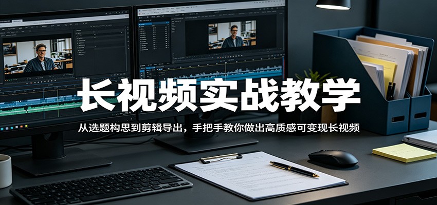 长视频实战教学，从选题构思到剪辑导出，手把手教你做出高质感可变现长视频-瀚洪创业网