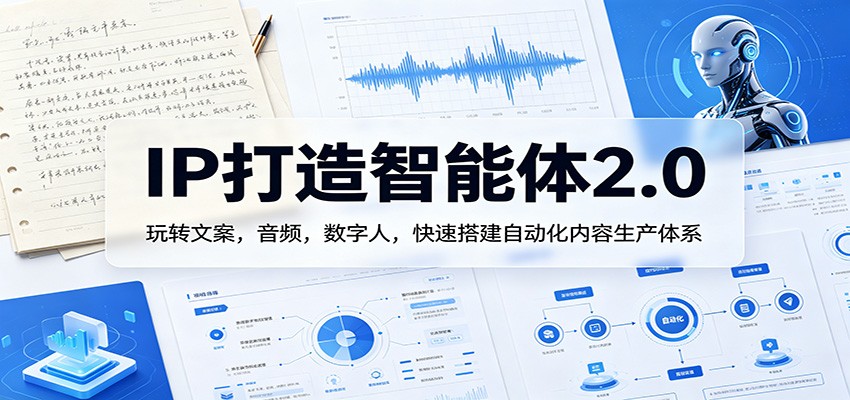 IP打造智能体2.0：玩转文案，音频，数字人，快速搭建自动化内容生产体系-瀚洪创业网