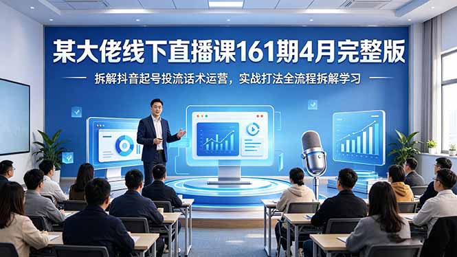 某大佬线下直播课161期4月完整版，拆解抖音起号投流话术运营，实战打法全流程拆解学习-瀚洪创业网