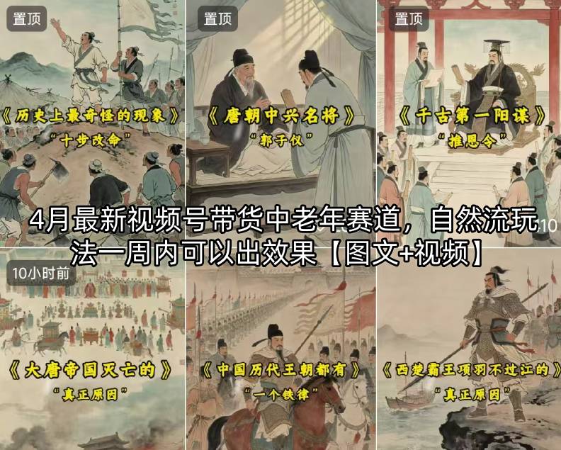 4月最新视频号带货中老年赛道，自然流玩法一周内可以出效果【图文+视频】-瀚洪创业网