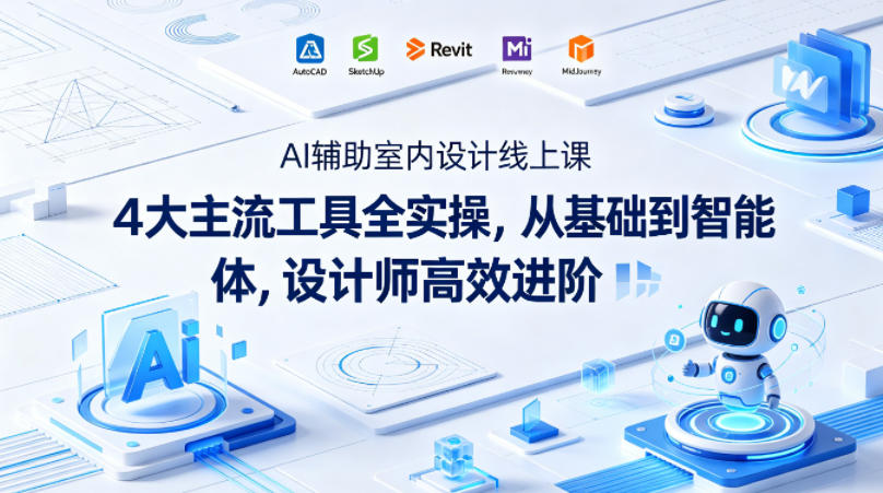 AI辅助室内设计线上课｜4大主流工具全实操，从基础到智能体，设计师高效进阶-瀚洪创业网