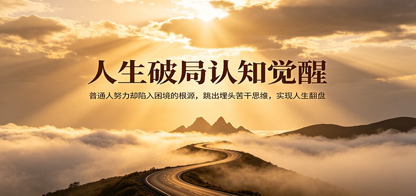 人生破局认知觉醒，普通人努力却陷入困境的根源，跳出埋头苦干思维，实现人生翻盘-瀚洪创业网