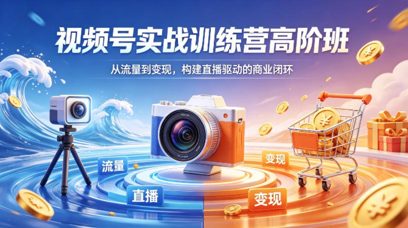 视频号实战训练营高阶班，从流量到变现，构建直播驱动的商业闭环(26年4月)-瀚洪创业网