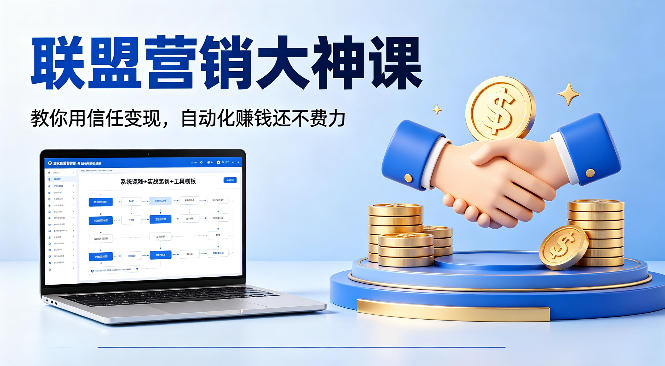 联盟营销大神课，教你用信任变现，自动化賺钱还不费力【原创双语字幕】-瀚洪创业网