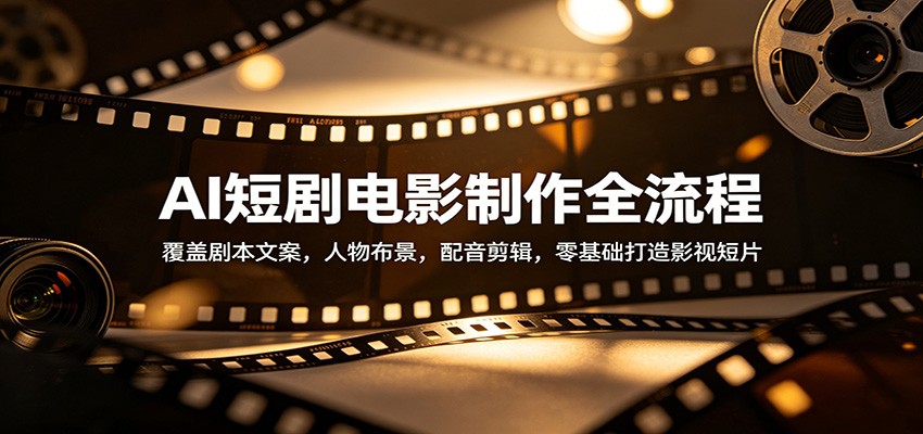 AI短剧电影制作全流程：覆盖剧本文案，人物布景，配音剪辑，零基础打造影视短片-瀚洪创业网