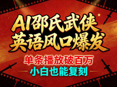 AI邵氏武侠英语风口爆发，单条播放破百万，小白也能复刻-瀚洪创业网