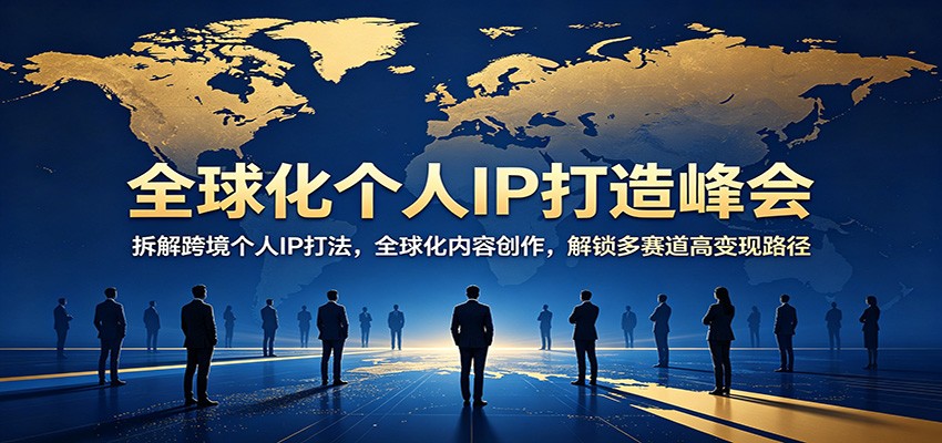 全球化个人IP打造峰会：拆解跨境个人IP打法，全球化内容创作，解锁多赛道高变现路径-瀚洪创业网