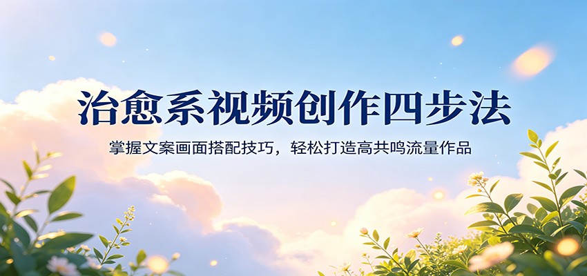 治愈系视频创作四步法：掌握文案画面搭配技巧，轻松打造高共鸣流量作品-瀚洪创业网