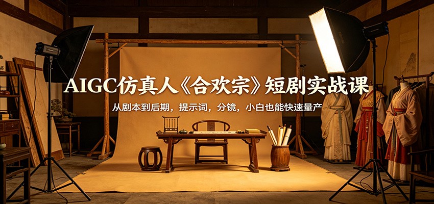 AIGC仿真人《合欢宗》短剧实战课：从剧本到后期，提示词，分镜，小白也能快速量产-瀚洪创业网