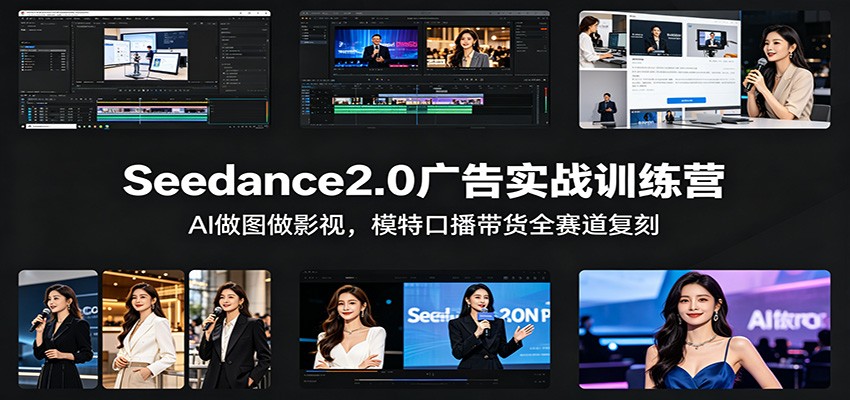 Seedance2.0广告实战训练营：AI做图做影视，模特口播带货全赛道复刻-瀚洪创业网