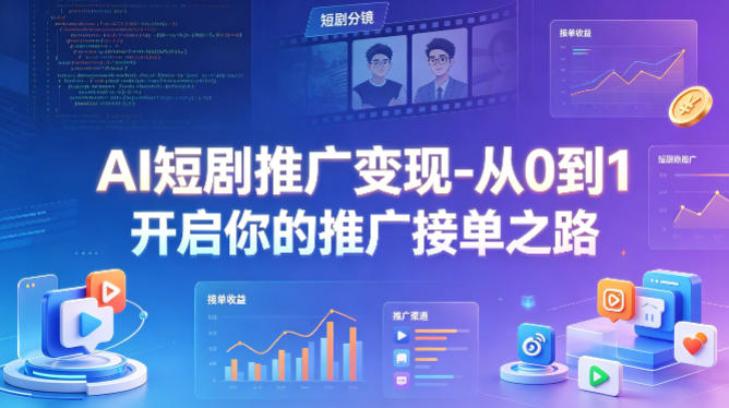 AI短剧推广变现-从0到1开启你的推广接单之路-瀚洪创业网