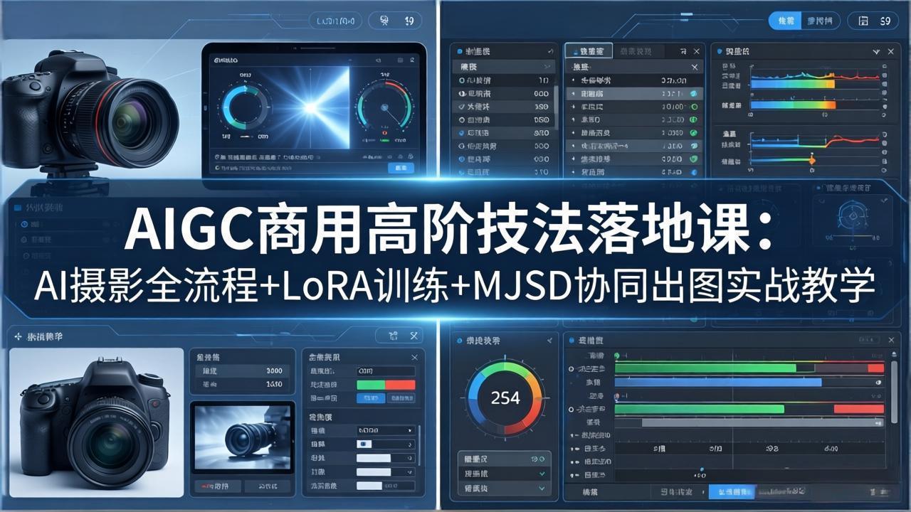 AIGC商用高阶技法落地课：AI摄影全流程+LoRA训练+MJSD协同出图实战教学-瀚洪创业网