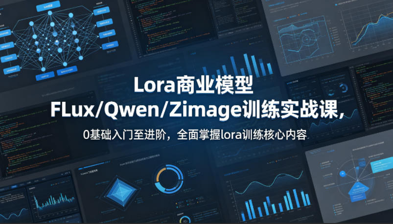 系统性学习Lora商业模型FLux／Qwen／Zimage训练实战课，0基础入门至进阶，全面掌握lora训练核心内容-瀚洪创业网