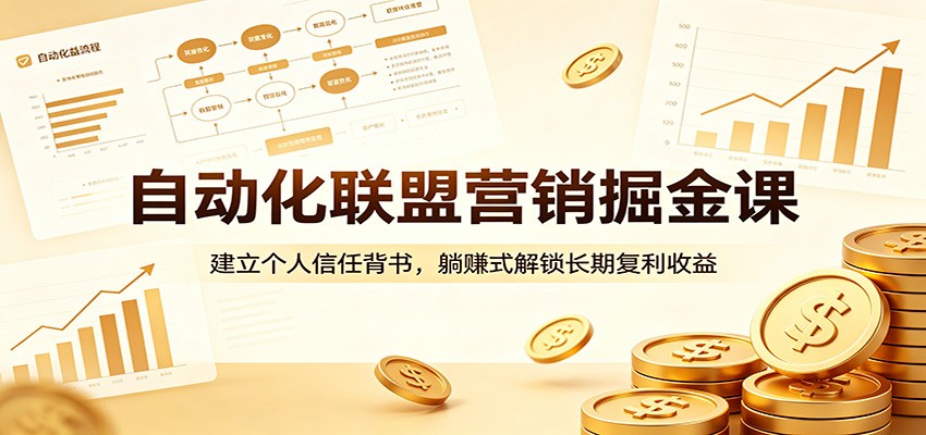自动化联盟营销掘金课：建立个人信任背书，躺赚式解锁长期复利收益-瀚洪创业网