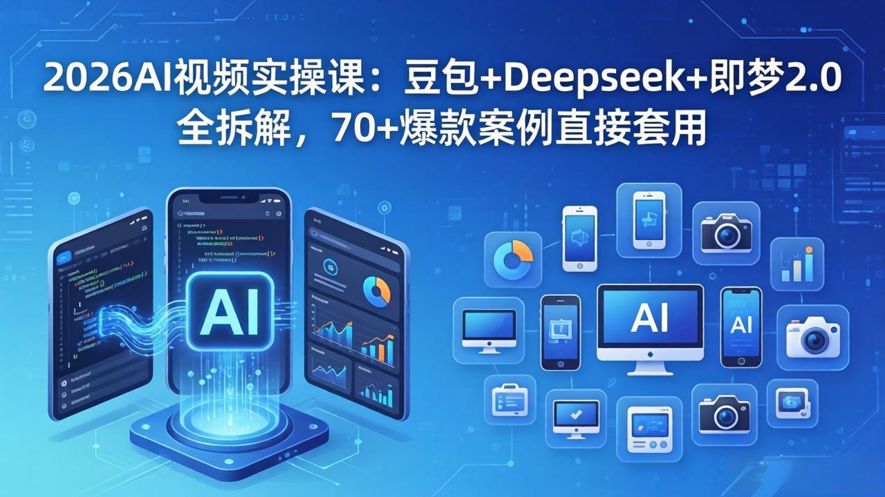 2026AI视频实操课：豆包+Deepseek+即梦2.0全拆解，70+爆款案例直接套用-瀚洪创业网