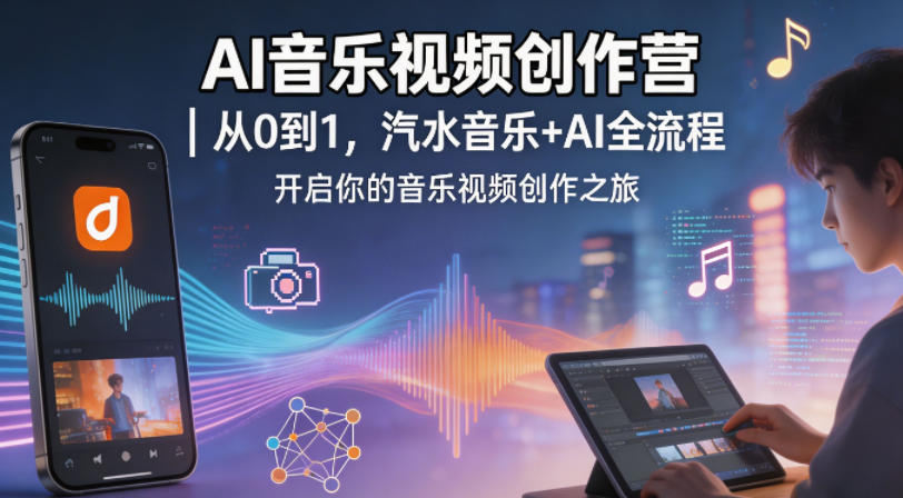 AI音乐视频创作营｜从0到1，汽水音乐+AI全流程，开启你的音乐视频创作之旅-瀚洪创业网