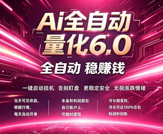 最新AI量化交易6.0，24小时自动运行，绿色稳定！日入1000+-瀚洪创业网