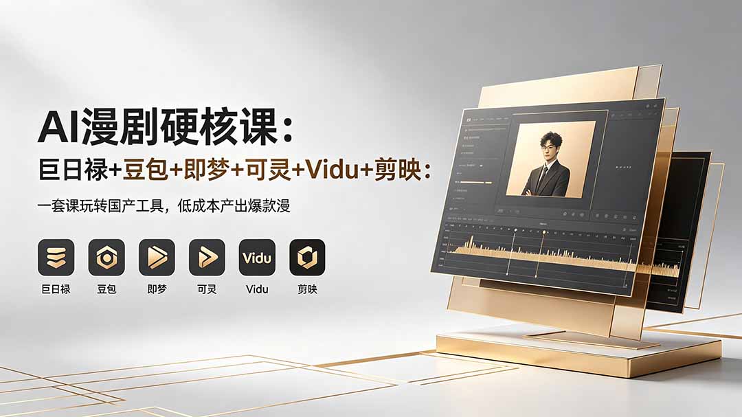 AI漫剧硬核课：巨日禄+豆包+即梦+可灵+Vidu+剪映：一套课玩转国产工具，低成本产出爆款漫剧-瀚洪创业网