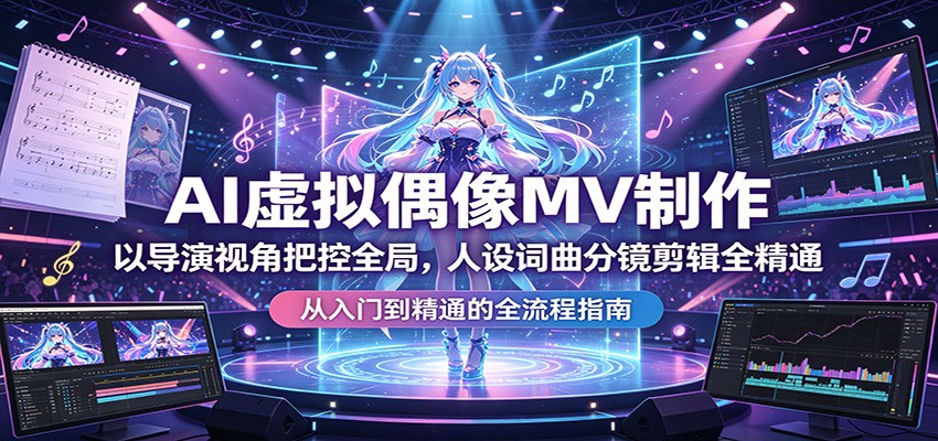 AI虚拟偶像MV制作：以导演视角把控全局，人设词曲分镜剪辑全精通-瀚洪创业网