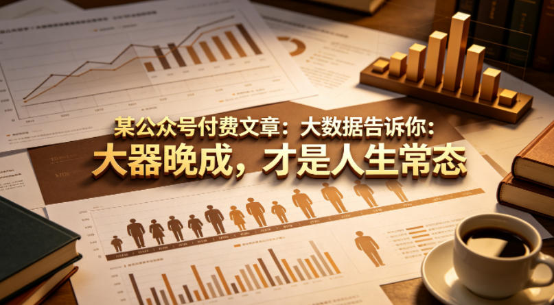 某公众号付费文章：大数据告诉你：大器晚成，才是人生常态-瀚洪创业网
