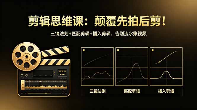 剪辑思维课：颠覆先拍后剪！三镜法则+匹配剪辑+插入剪辑，告别流水账视频-瀚洪创业网