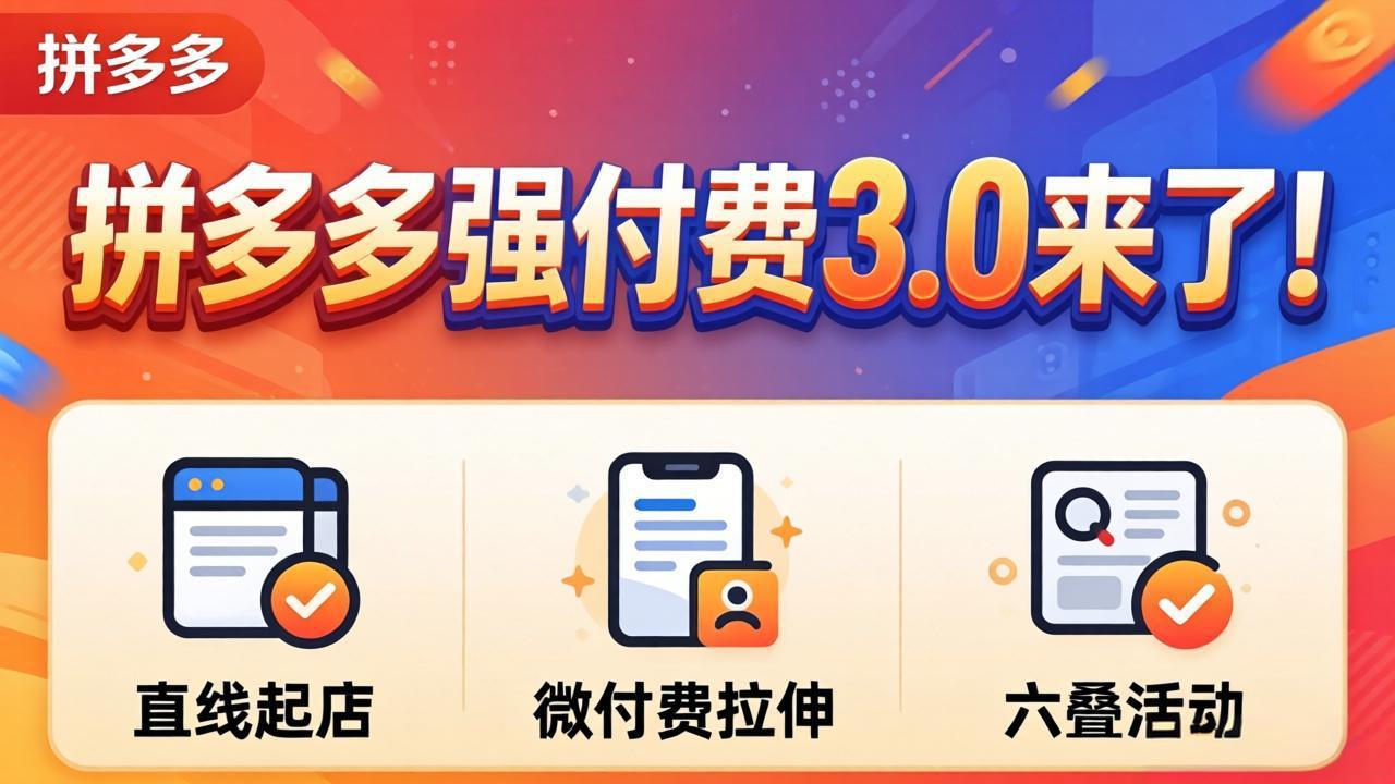 拼多多强付费3.0来了(更新4月-瀚洪创业网