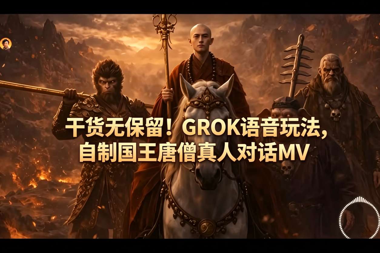 干货无保留！GROK语音玩法，自制国王唐僧真人对话MV-瀚洪创业网