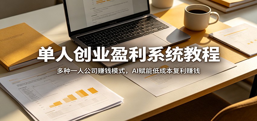 单人创业盈利系统教程：多种一人公司赚钱模式，AI赋能低成本复利赚钱-瀚洪创业网