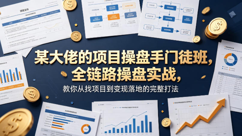 某大佬的项目操盘手门徒班，全链路操盘实战，教你从找项目到变现落地的完整打法-瀚洪创业网