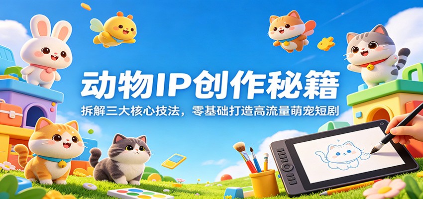 动物IP创作秘籍：拆解三大核心技法，零基础打造高流量萌宠短剧-瀚洪创业网