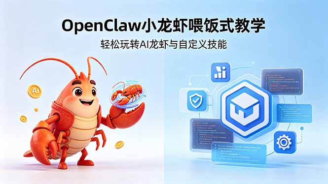 不用懂技术！OpenClaw小龙虾喂饭式教学，轻松玩转AI龙虾与自定义技能-瀚洪创业网