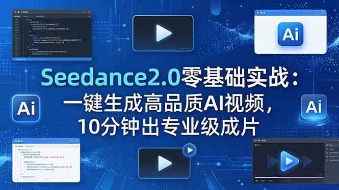 Seedance2.0零基础实战：一键生成高品质AI视频，10分钟出专业级成片-瀚洪创业网