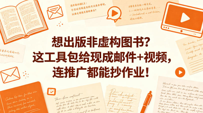 想出版非虚构图书？这工具包给现成邮件+视频，连推广都能抄作业！【原创双语字幕】-瀚洪创业网