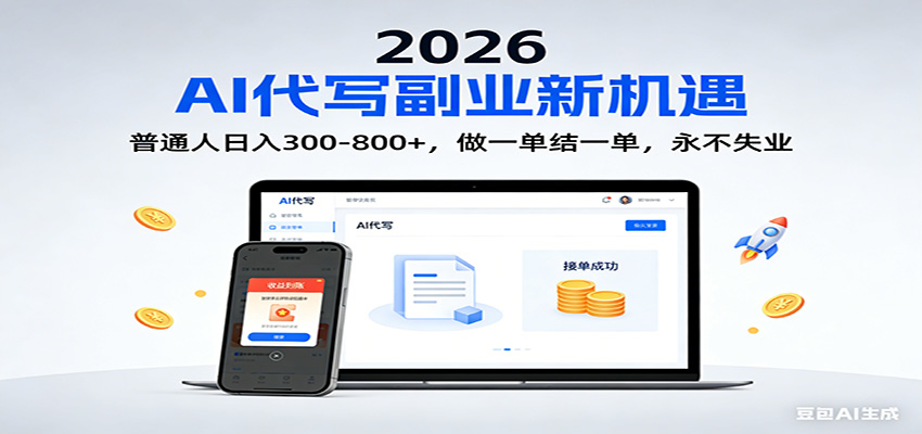 2026 副业首选！AI 代写日入 300-800，普通人0门槛，做一单结一单！-瀚洪创业网